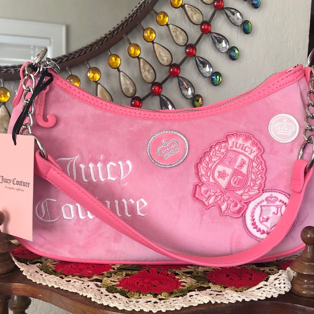 NWT Juicy Couture Cherry Blossom Juicy Girls Rule The World Shoulder Bag